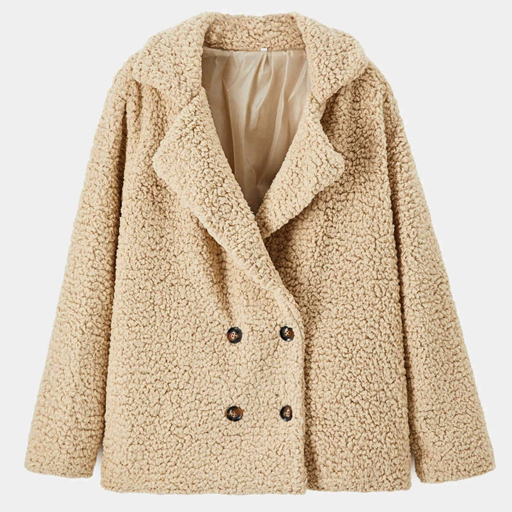 Women Double Breasted Teddy Coat